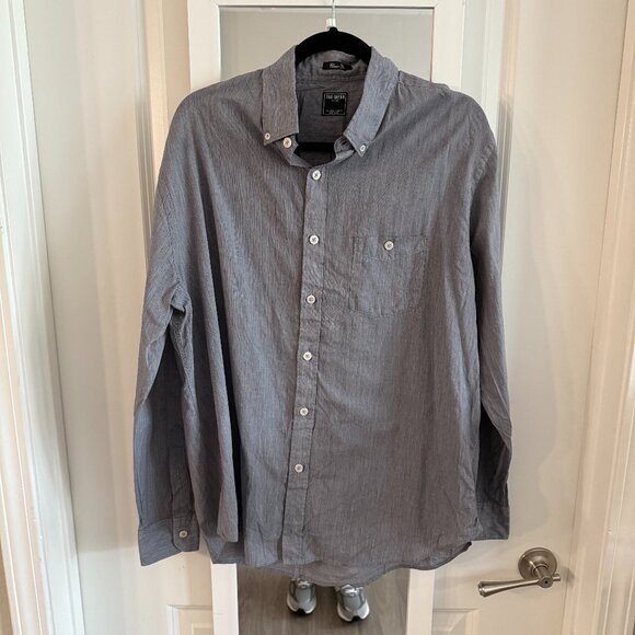 Todd Snyder Button Front Shirt Men's L Gray Long Sleeve - Picture 1 of 4